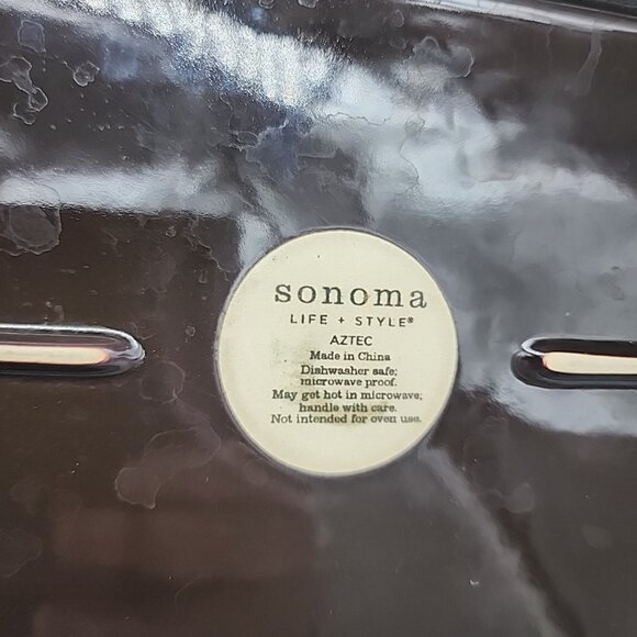 Life+Style Aztec Platter Sonoma Pfaltzgraff Dinner Kitchen Serving Tray 14 x 9 - Picture 4 of 4